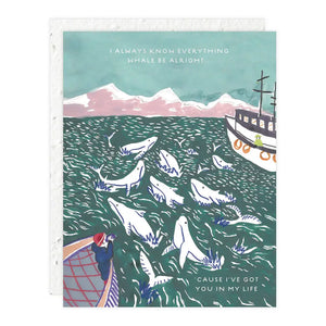 Grußkarte „I Always Know Everything Whale Be Alright“ / Seedlings