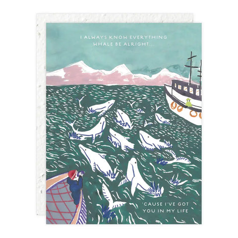Grußkarte „I Always Know Everything Whale Be Alright“ / Seedlings