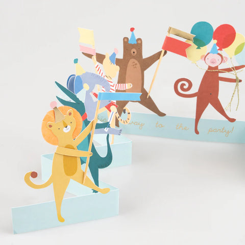 Glückwunschkarte „Animal Parade“ / Meri Meri