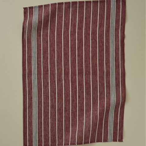 Jacquard-Geschirrtuch "Stripes" Dunkelrot/Weiß
