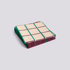 Serviette "Lunch Pattern Napkin" off-white silver and green / HAY