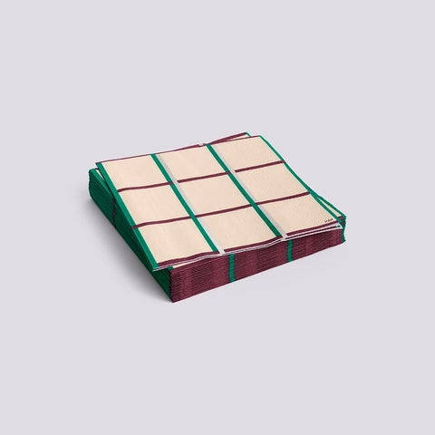 Serviette "Lunch Pattern Napkin" off-white silver and green / HAY