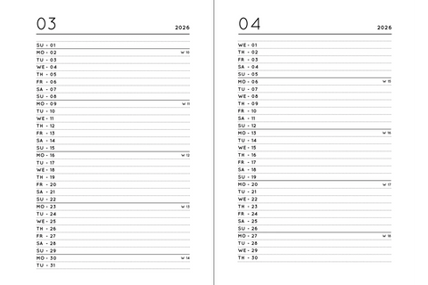 Taschenkalender 2026 „Bordeaux“ / Navucko
