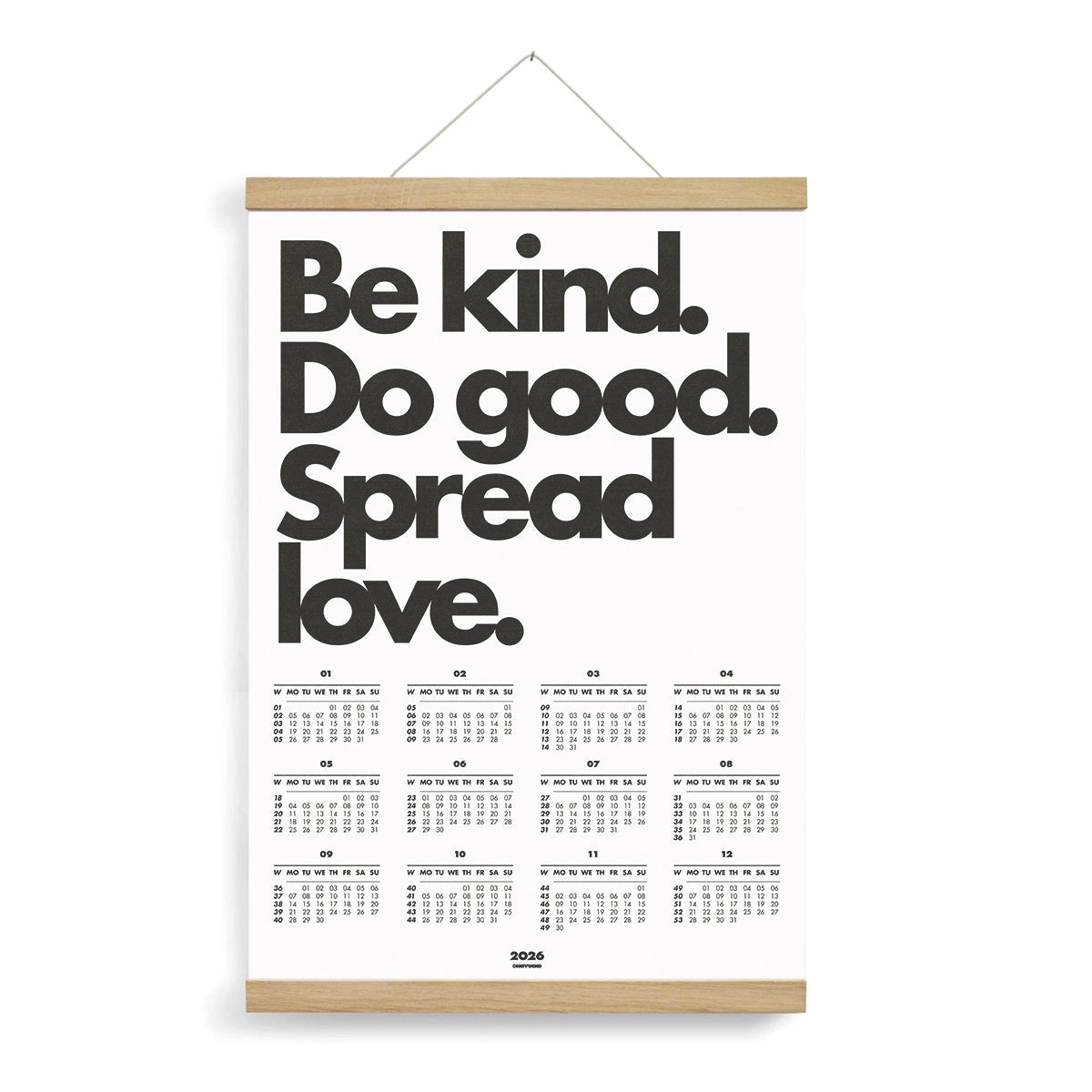 Posterkalender „Be Kind. Do good. Spread love.“ A2/ Navucko
