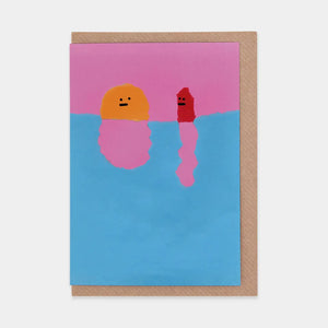 Grußkarte „Hotdog and Sun at Sunset“ / Evermade
