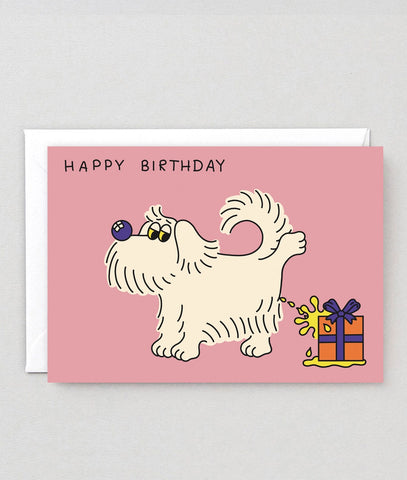 Glückwunschkarte "Happy Birthday Dog Pee" / Wrap