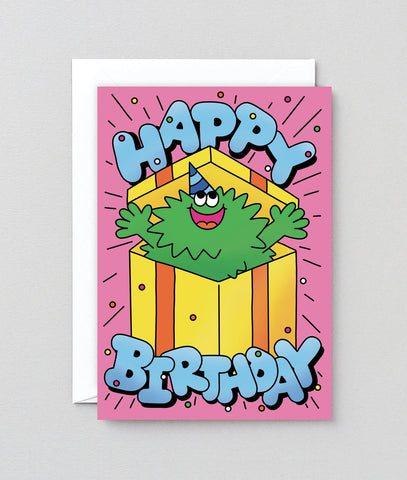 Glückwunschkarte "Happy Birthday Guy in Present " / Wrap