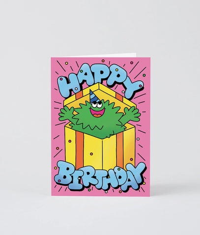 Glückwunschkarte "Happy Birthday Guy in Present " / Wrap