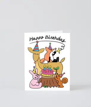 Glückwunschkarte "Happy Birthday Forest Animals" / Wrap Kids