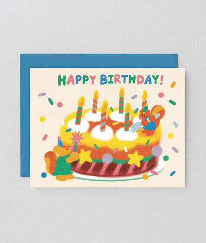 Glückwunschkarte "Happy Birthday Cake & Candles" / Wrap Kids