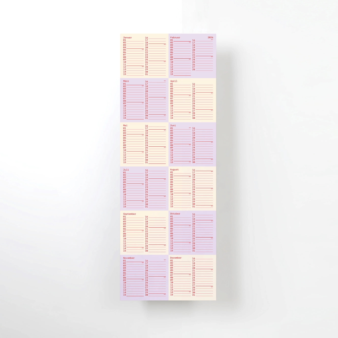 2026 Wandkalender SQUARES / Human Empire