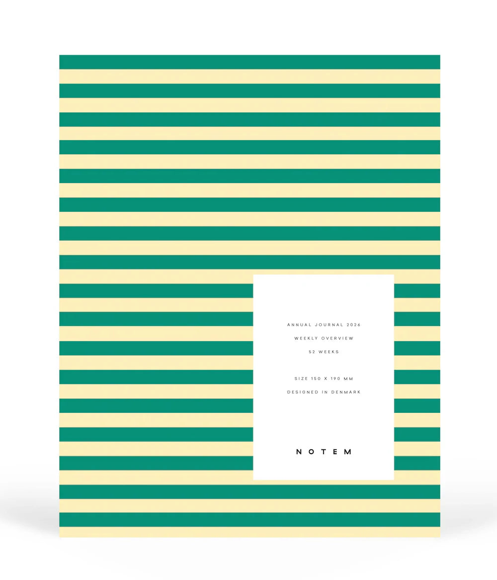 Jahreskalender "Alva Annual Journal 2026" A5 Green & Yellow / Notem