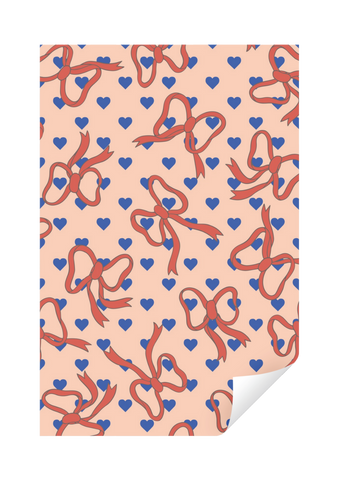 Geschenkpapierrolle „Schleifen & Herzen“ creme / Ole