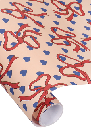 Geschenkpapierrolle „Schleifen & Herzen“ creme / Ole