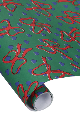 Geschenkpapierrolle „Schleifen & Herzen“ grün / Ole