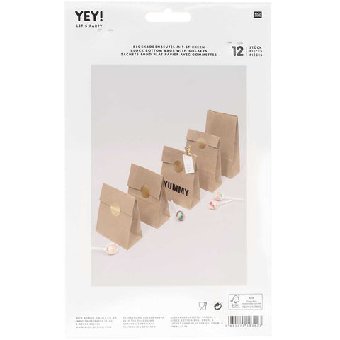 Blockbodenbeutel mit Stickern /  Rico Design