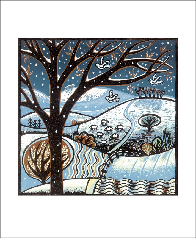 Weihnachtskarte "Snow on the Hills" / Diana Croft