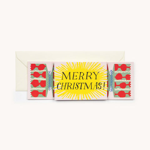 Grußkarte "Merry Christmas Cracker" rosa / Hadley