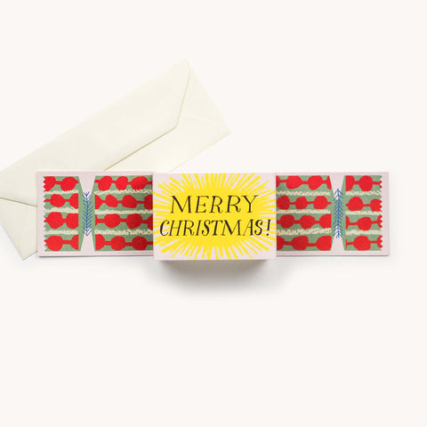 Grußkarte "Merry Christmas Cracker" rosa / Hadley