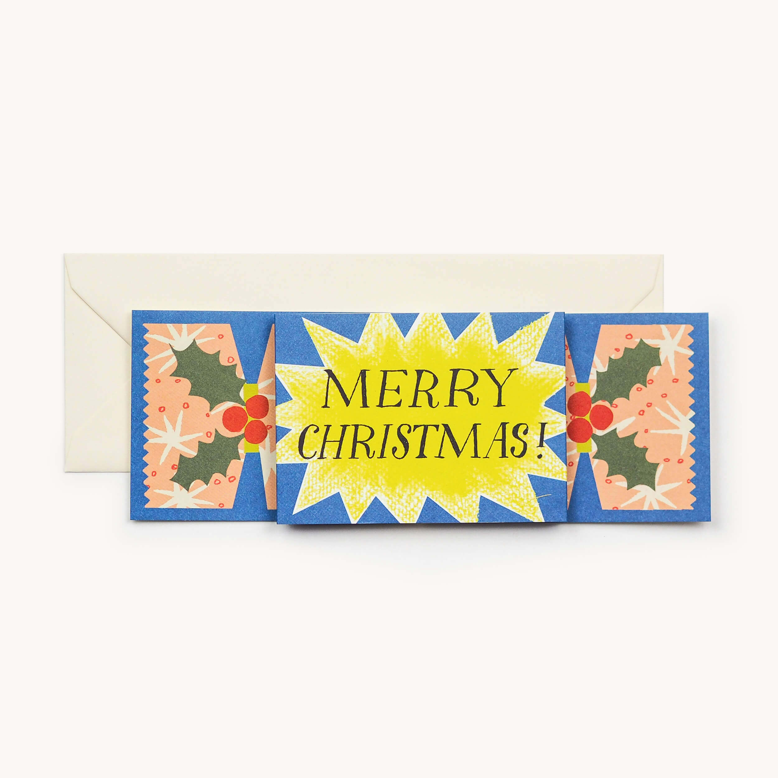 Grußkarte "Merry Christmas Cracker" blau / Hadley