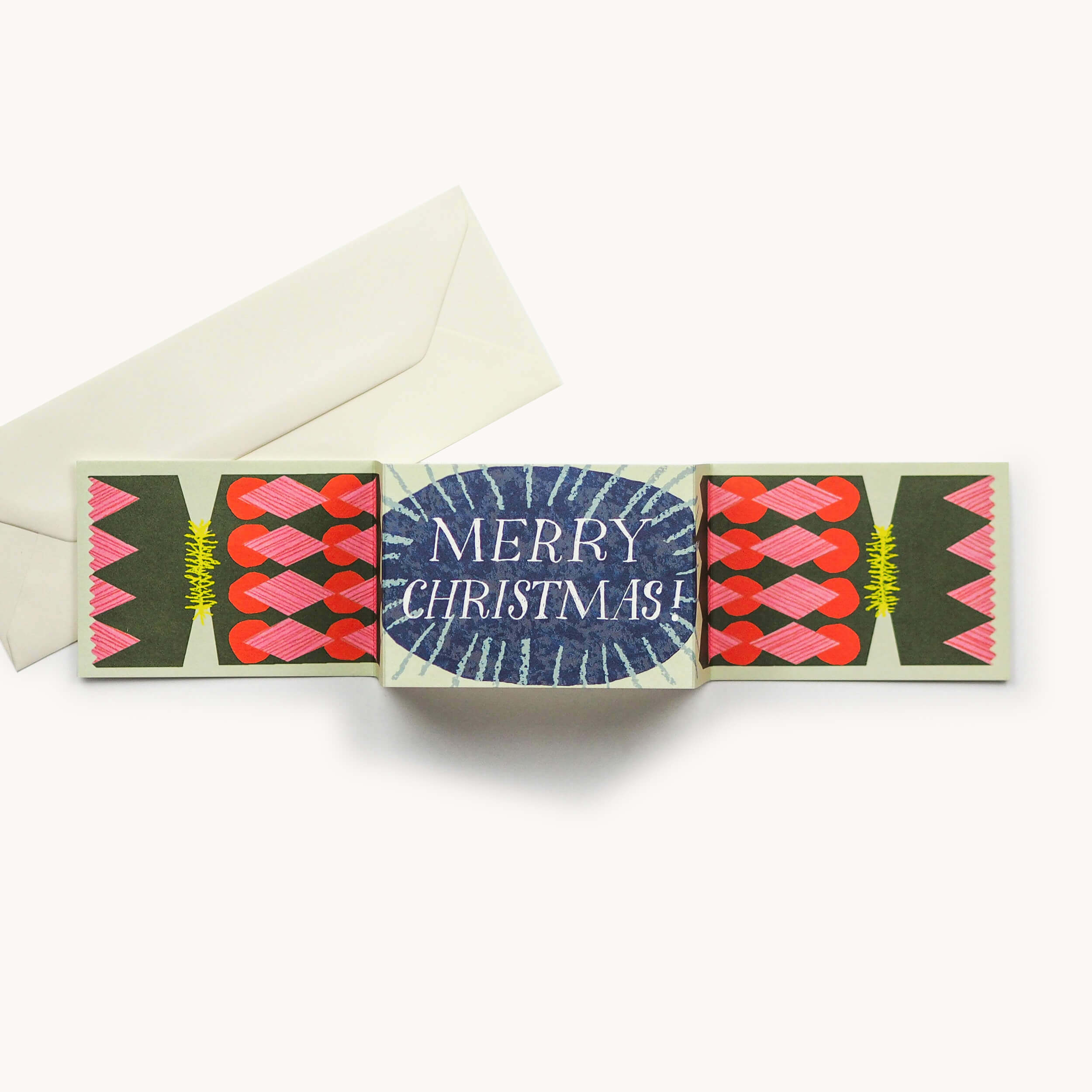 Grußkarte "Merry Christmas Cracker" grün / Hadley