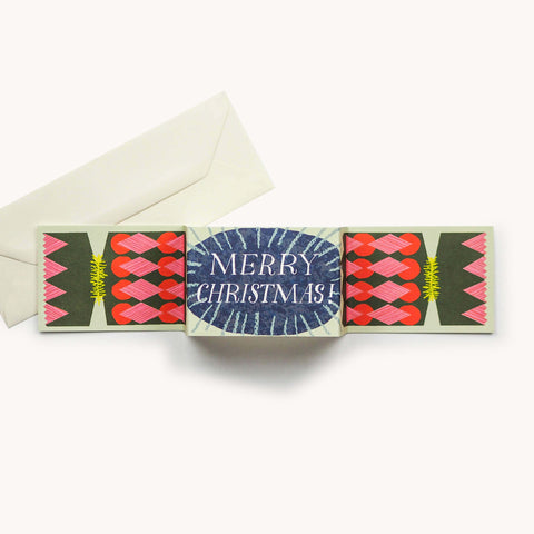 Grußkarte "Merry Christmas Cracker" grün / Hadley
