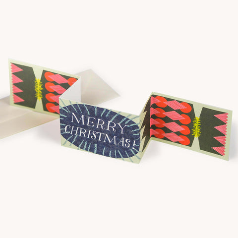Grußkarte "Merry Christmas Cracker" grün / Hadley