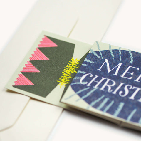 Grußkarte "Merry Christmas Cracker" grün / Hadley