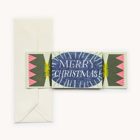 Grußkarte "Merry Christmas Cracker" grün / Hadley
