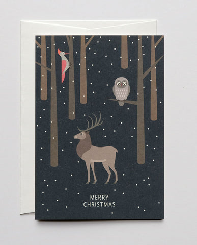 Weihnachtskarte „Deer & Owl" / Haferkorn & Sauerbrey