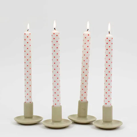 Kerze "Mini Dot Rot-Weiß" 4 Stück/ A World of Craft