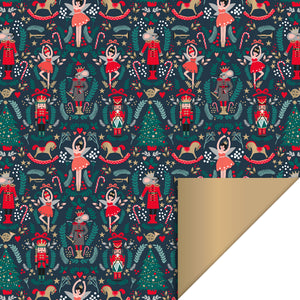 Geschenkpapier Rolle „The Nutcracker Blue-Gold“ / House of Products