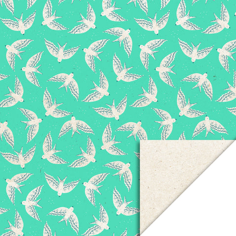 Geschenkpapier Rolle "Birds Mint" / House of Products