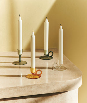 Kerzenständer "Tiny Candleholder Curved" yellow / Hay