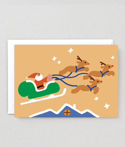 Weihnachtskkarte „Santa and Sleigh" / Wrap