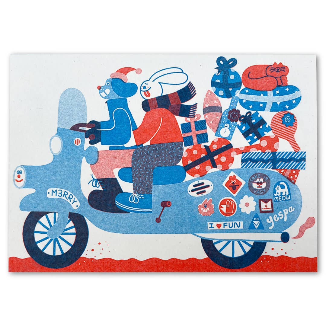 Weihnachtskarte "Scooter"