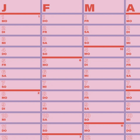 2024 Wandkalender "Rosarot" A1 / Jan Kruse