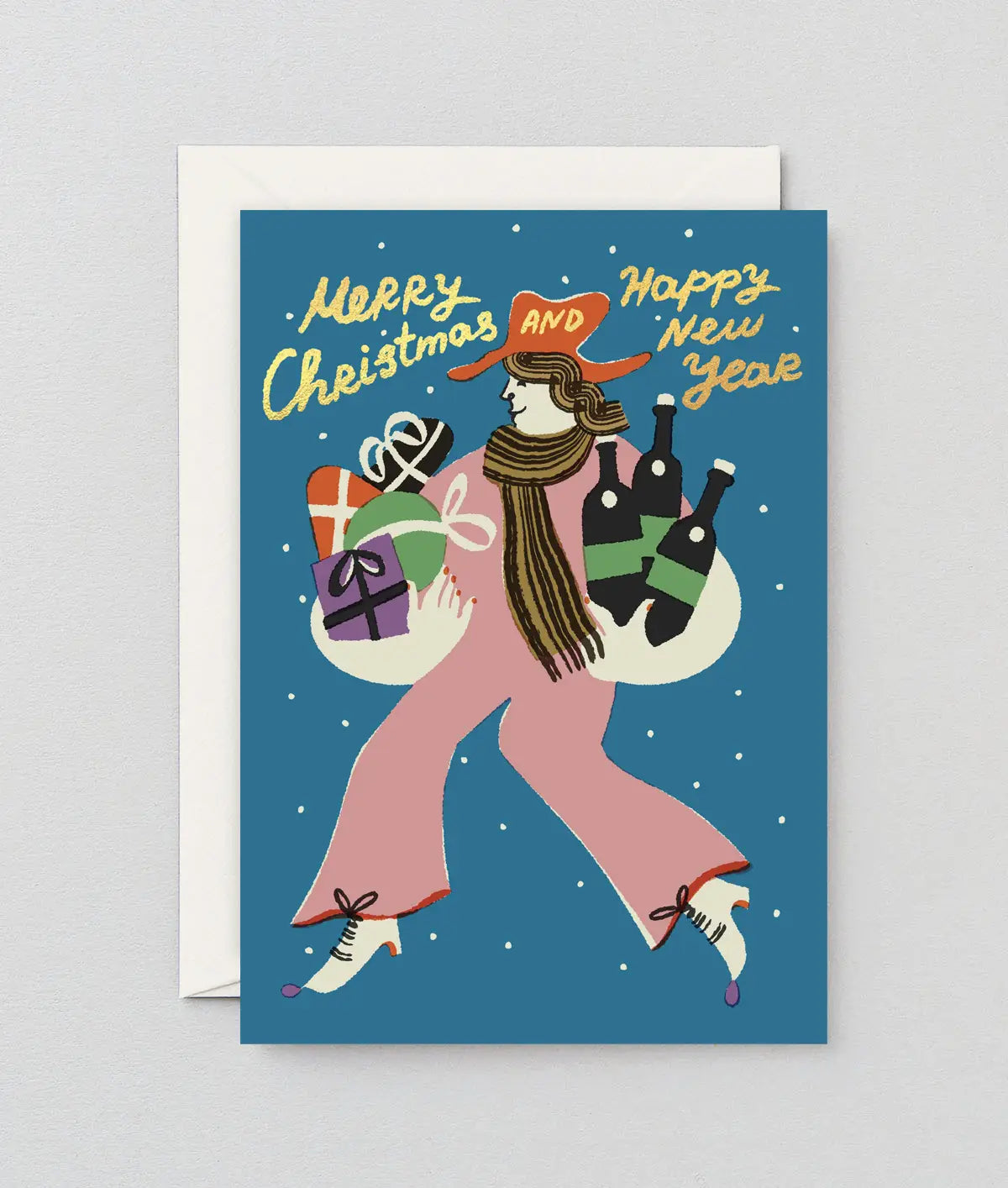 Weihnachtskarte "Merry Christmas and Happy New Year" / Wrap