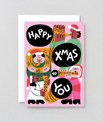 Weihnachtskarte "Happy Christmas Brass Band" / Wrap