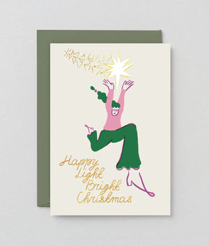 Weihnachtskarte "Happy Light  Bright Christmas" / Wrap