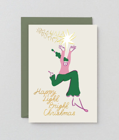 Weihnachtskarte "Happy Light  Bright Christmas" / Wrap