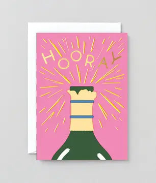Grußkarte „Hooray Champagne“ / Wrap