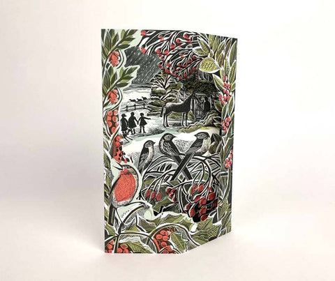 Weihnachskarte "Holly Hedge & Home " / Angela Harding