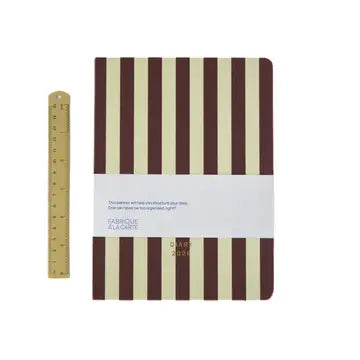 Tagebuch/Kalender 2026 "Notes" Stripes Brown / A-Journal
