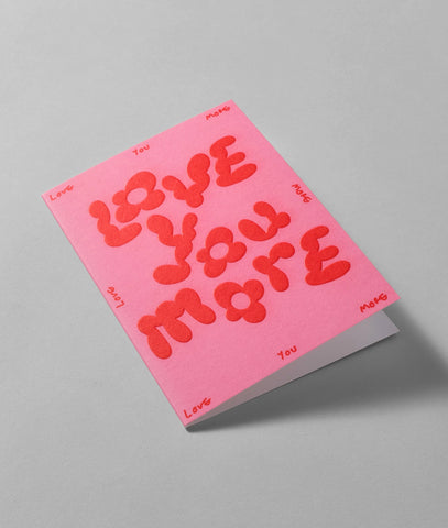 Grußkarte mit Prägung „Love You More“ / Wrap