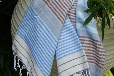 Hamamtuch aus Bio Baumwolle "Sud Waves" / Karawan Authentic