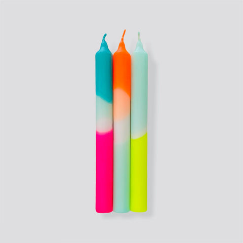 Dip Dye Stabkerzen-Set "Rainbow Kisses" / Pink Stories