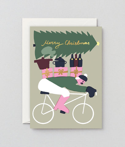 Weihnachtskarte "Merry Christmas Bike" / Wrap