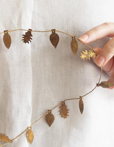 Girlande "Brass Leaf Garland" / Fog Linen Work