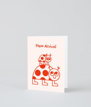 Geburtskarte " New Arrival Ladybirds" / Wrap